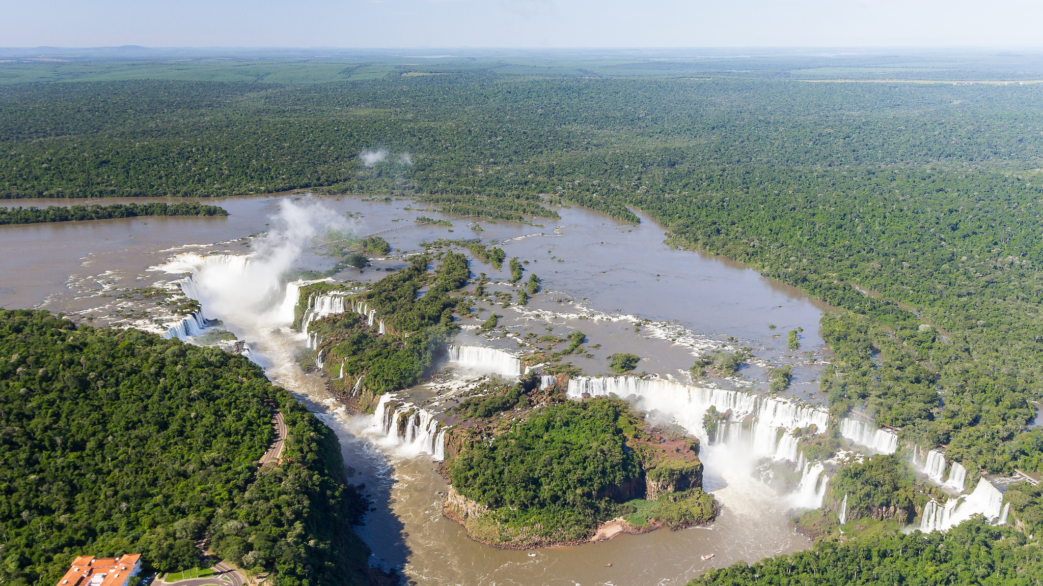 Baptiste visca/ Flicker An aerial shot of the Iguazu Falls.